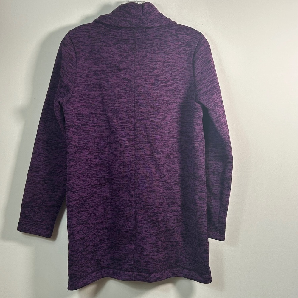 Lands' End‎ Womens Purple Space Dye Cowl Neck Tulip Hem Tunic Top Small 6-8 - Picture 2 of 9